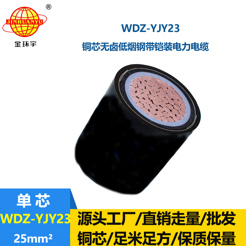 金环宇 绝缘低烟无卤单芯电缆WDZ-YJY23-25 铠装电力电缆