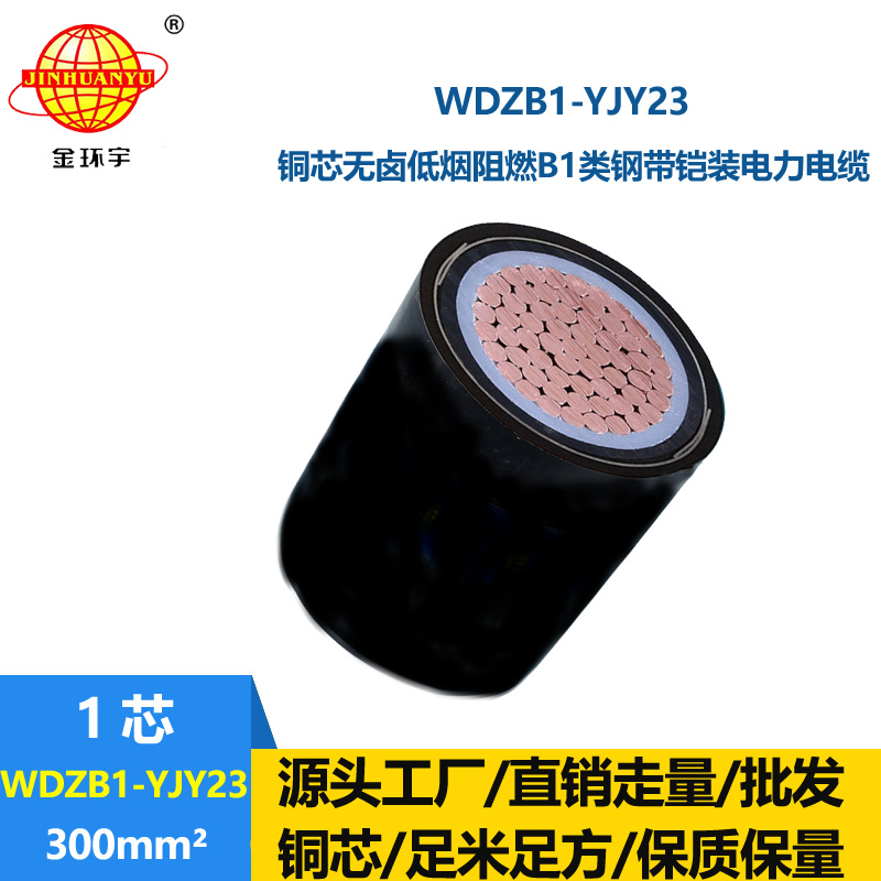 金环宇电线电缆 阻燃B1类铠装电缆WDZB1-YJY23-300平方 低烟无卤电缆