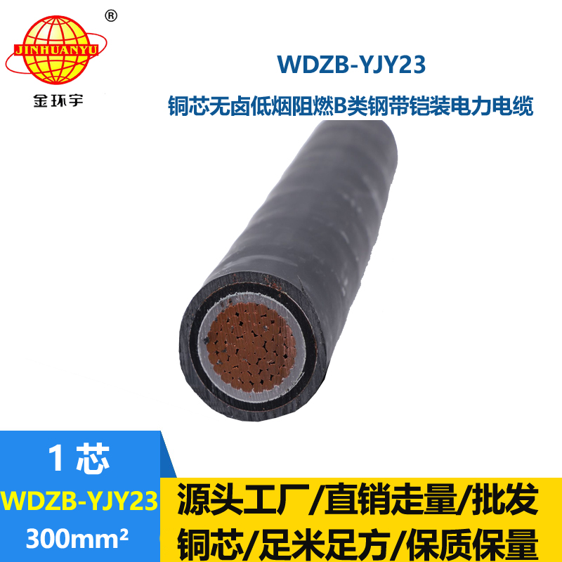 金环宇电线电缆 广东阻燃电缆WDZB-YJY23-300平方 低烟无卤电力电缆